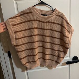 SHEIN Tan and Brown Striped Sweater